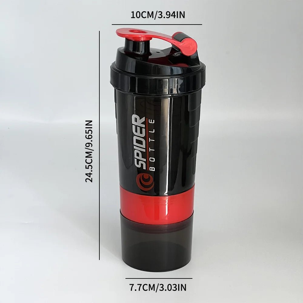 3 Layers Shaker Protein Bottle Powder Shake Cup Water Bottle Plastic Mixing Cup Body Building Exercise Bottle - Fix & Go3 Layers Shaker Protein Bottle Powder Shake Cup Water Bottle Plastic Mixing Cup Body Building Exercise BottleFitness & SportFix & Go