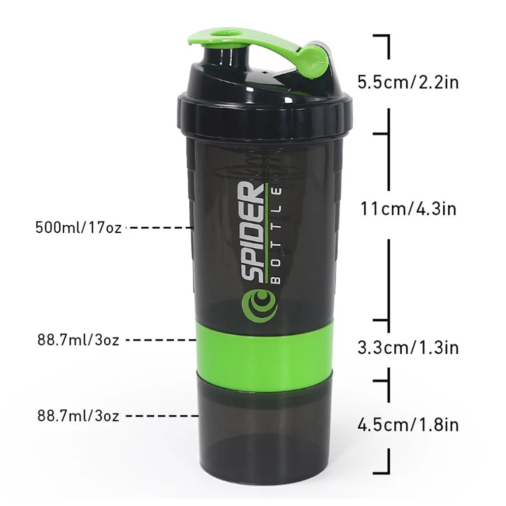 3 Layers Shaker Protein Bottle Powder Shake Cup Water Bottle Plastic Mixing Cup Body Building Exercise Bottle - Fix & Go3 Layers Shaker Protein Bottle Powder Shake Cup Water Bottle Plastic Mixing Cup Body Building Exercise BottleFitness & SportFix & Go