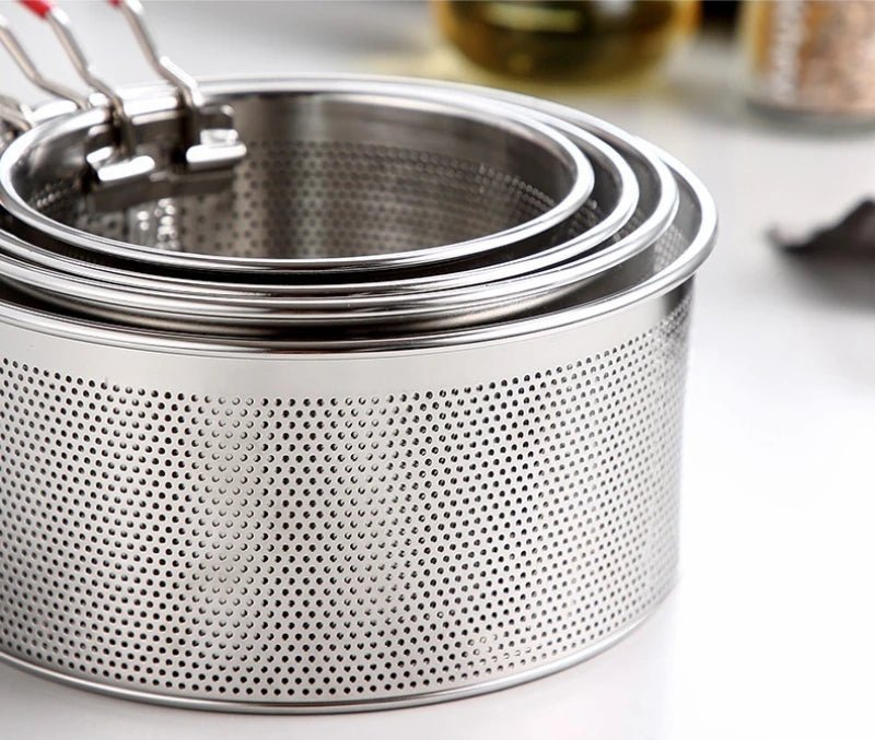 304 acier inoxydable frit maille cuisine panier à frire panier de cuisson poêle à frire poêle à huile passoire nouilles cuillère passoire frites - FATAON304 acier inoxydable frit maille cuisine panier à frire panier de cuisson poêle à frire poêle à huile passoire nouilles cuillère passoire fritesSolutions MaisonFATAON