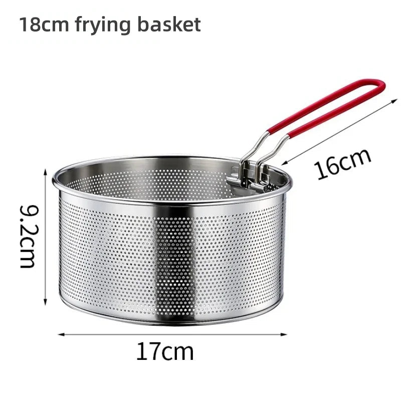 304 acier inoxydable frit maille cuisine panier à frire panier de cuisson poêle à frire poêle à huile passoire nouilles cuillère passoire frites - FATAON304 acier inoxydable frit maille cuisine panier à frire panier de cuisson poêle à frire poêle à huile passoire nouilles cuillère passoire fritesSolutions MaisonFATAON