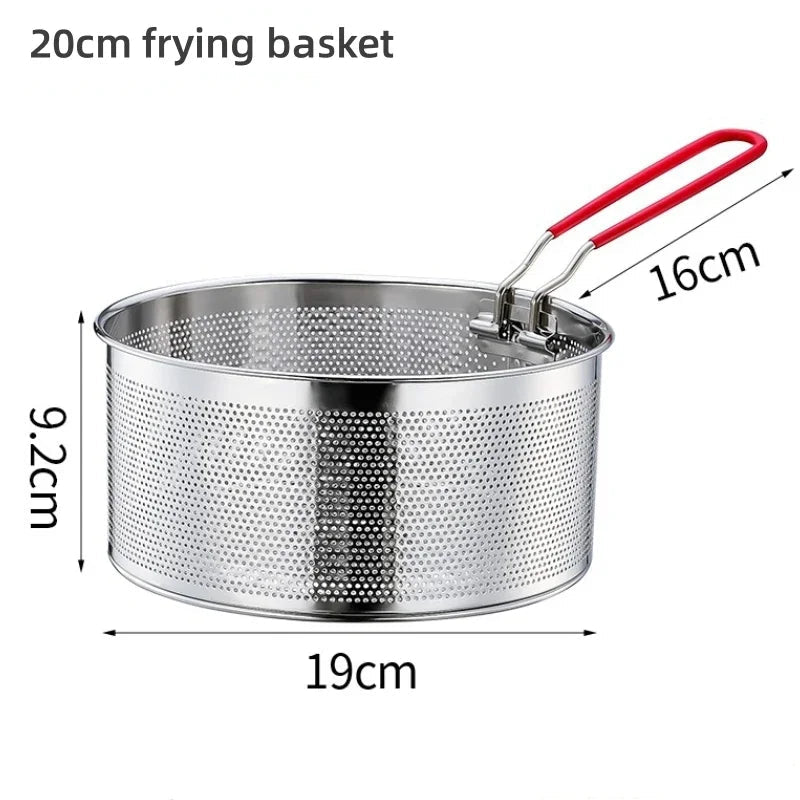 304 acier inoxydable frit maille cuisine panier à frire panier de cuisson poêle à frire poêle à huile passoire nouilles cuillère passoire frites - FATAON304 acier inoxydable frit maille cuisine panier à frire panier de cuisson poêle à frire poêle à huile passoire nouilles cuillère passoire fritesSolutions MaisonFATAON