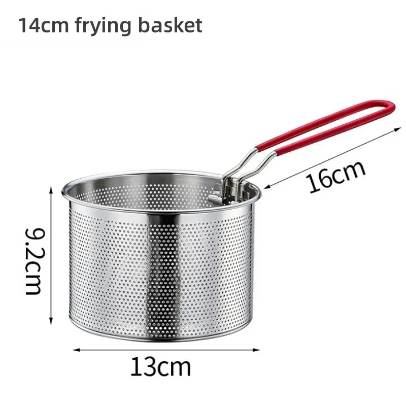 304 acier inoxydable frit maille cuisine panier à frire panier de cuisson poêle à frire poêle à huile passoire nouilles cuillère passoire frites - FATAON304 acier inoxydable frit maille cuisine panier à frire panier de cuisson poêle à frire poêle à huile passoire nouilles cuillère passoire fritesSolutions MaisonFATAON