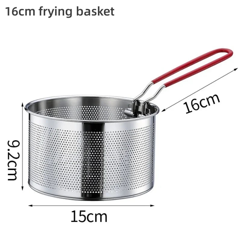 304 acier inoxydable frit maille cuisine panier à frire panier de cuisson poêle à frire poêle à huile passoire nouilles cuillère passoire frites - FATAON304 acier inoxydable frit maille cuisine panier à frire panier de cuisson poêle à frire poêle à huile passoire nouilles cuillère passoire fritesSolutions MaisonFATAON