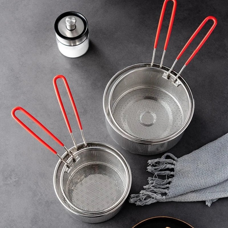 304 acier inoxydable frit maille cuisine panier à frire panier de cuisson poêle à frire poêle à huile passoire nouilles cuillère passoire frites - FATAON304 acier inoxydable frit maille cuisine panier à frire panier de cuisson poêle à frire poêle à huile passoire nouilles cuillère passoire fritesSolutions MaisonFATAON