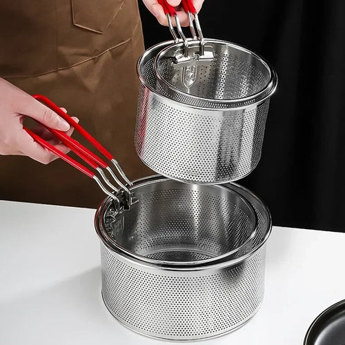 304 acier inoxydable frit maille cuisine panier à frire panier de cuisson poêle à frire poêle à huile passoire nouilles cuillère passoire frites - FATAON304 acier inoxydable frit maille cuisine panier à frire panier de cuisson poêle à frire poêle à huile passoire nouilles cuillère passoire fritesSolutions MaisonFATAON