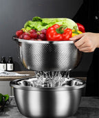 304 Stainless Steel Basin Drain Basket Vegetable Basket Household Rice Washing Sieve Thickeneded Cooking Basin and Basin Vegetable Basin Wholesale - FATAON304 Stainless Steel Basin Drain Basket Vegetable Basket Household Rice Washing Sieve Thickeneded Cooking Basin and Basin Vegetable Basin WholesaleSolutions MaisonFATAON