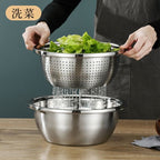 304 Stainless Steel Basin Drain Basket Vegetable Basket Household Rice Washing Sieve Thickeneded Cooking Basin and Basin Vegetable Basin Wholesale - FATAON304 Stainless Steel Basin Drain Basket Vegetable Basket Household Rice Washing Sieve Thickeneded Cooking Basin and Basin Vegetable Basin WholesaleSolutions MaisonFATAON