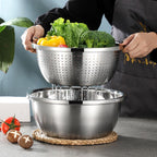 304 Stainless Steel Basin Drain Basket Vegetable Basket Household Rice Washing Sieve Thickeneded Cooking Basin and Basin Vegetable Basin Wholesale - FATAON304 Stainless Steel Basin Drain Basket Vegetable Basket Household Rice Washing Sieve Thickeneded Cooking Basin and Basin Vegetable Basin WholesaleSolutions MaisonFATAON