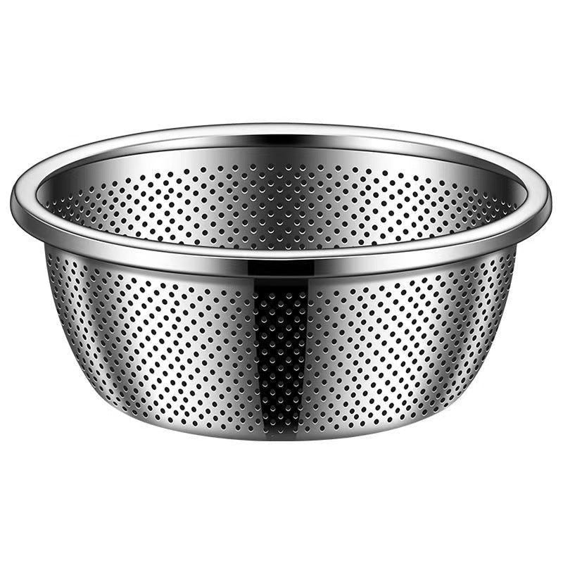 304 Stainless Steel Basin Drain Basket Vegetable Basket Household Rice Washing Sieve Thickeneded Cooking Basin and Basin Vegetable Basin Wholesale - FATAON304 Stainless Steel Basin Drain Basket Vegetable Basket Household Rice Washing Sieve Thickeneded Cooking Basin and Basin Vegetable Basin WholesaleSolutions MaisonFATAON