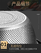 304 Stainless Steel Basin Drain Basket Vegetable Basket Household Rice Washing Sieve Thickeneded Cooking Basin and Basin Vegetable Basin Wholesale - FATAON304 Stainless Steel Basin Drain Basket Vegetable Basket Household Rice Washing Sieve Thickeneded Cooking Basin and Basin Vegetable Basin WholesaleSolutions MaisonFATAON