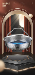 304 Stainless Steel Steamer Dense Hole Draining Basket Vegetable Washing Basket Steaming Lattice Electric Rice Cooker Rice Soup Separation Water Resistant Steaming Rack Steaming Drawer - FATAON304 Stainless Steel Steamer Dense Hole Draining Basket Vegetable Washing Basket Steaming Lattice Electric Rice Cooker Rice Soup Separation Water Resistant Steaming Rack Steaming DrawerSolutions MaisonFATAON
