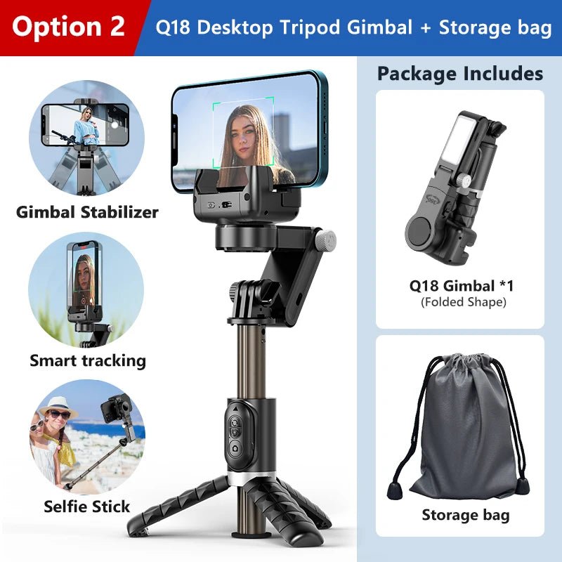 360 Rotation Following Shooting Mode Gimbal Stabilizer Selfie Stick Tripod Gimbal For iPhone Phone Smartphone Live Photography - Fix & Go360 Rotation Following Shooting Mode Gimbal Stabilizer Selfie Stick Tripod Gimbal For iPhone Phone Smartphone Live PhotographyVidéo & PhotoFix & Go
