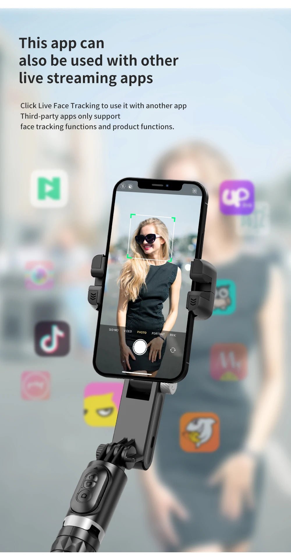 360 Rotation Following Shooting Mode Gimbal Stabilizer Selfie Stick Tripod Gimbal For iPhone Phone Smartphone Live Photography - Fix & Go360 Rotation Following Shooting Mode Gimbal Stabilizer Selfie Stick Tripod Gimbal For iPhone Phone Smartphone Live PhotographyVidéo & PhotoFix & Go