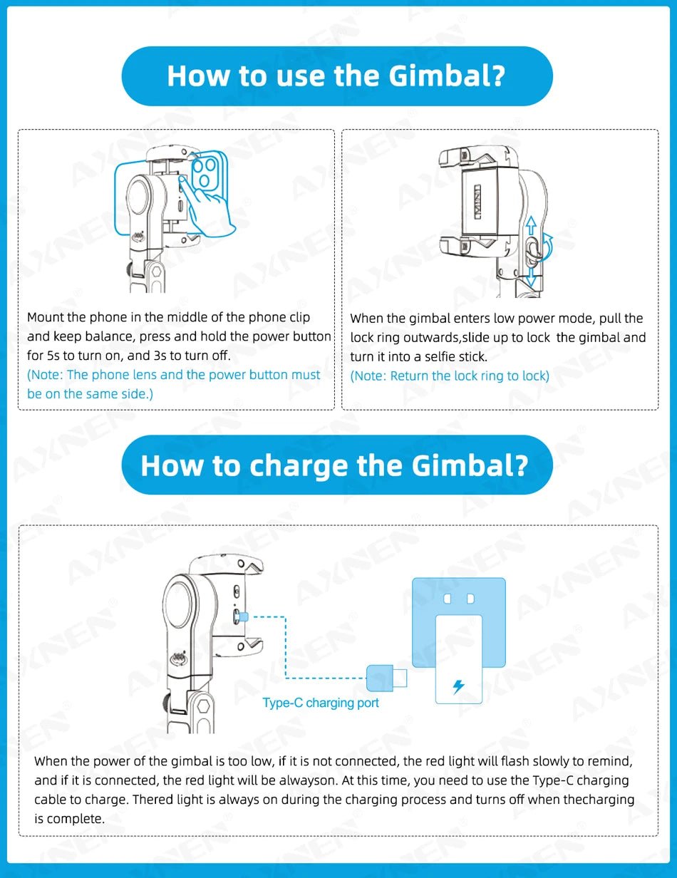 360 Rotation Following Shooting Mode Gimbal Stabilizer Selfie Stick Tripod Gimbal For iPhone Phone Smartphone Live Photography - Fix & Go360 Rotation Following Shooting Mode Gimbal Stabilizer Selfie Stick Tripod Gimbal For iPhone Phone Smartphone Live PhotographyVidéo & PhotoFix & Go