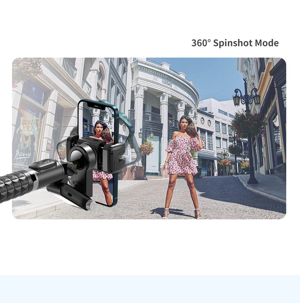 360 Rotation Following Shooting Mode Gimbal Stabilizer Selfie Stick Tripod Gimbal For iPhone Phone Smartphone Live Photography - Fix & Go360 Rotation Following Shooting Mode Gimbal Stabilizer Selfie Stick Tripod Gimbal For iPhone Phone Smartphone Live PhotographyVidéo & PhotoFix & Go