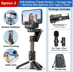 360 Rotation Following Shooting Mode Gimbal Stabilizer Selfie Stick Tripod Gimbal For iPhone Phone Smartphone Live Photography - Fix & Go360 Rotation Following Shooting Mode Gimbal Stabilizer Selfie Stick Tripod Gimbal For iPhone Phone Smartphone Live PhotographyVidéo & PhotoFix & Go