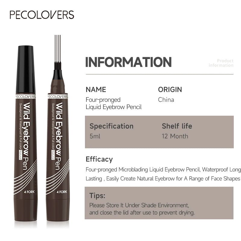 4 Fork Waterproof Eyebrow Pencil Women 3D Long Lasting Natural Liquid Eye Brow Pen Eyebrow Tint Tattoo Pen Tip Makeup Tools - Fix & Go4 Fork Waterproof Eyebrow Pencil Women 3D Long Lasting Natural Liquid Eye Brow Pen Eyebrow Tint Tattoo Pen Tip Makeup ToolsFix & Go