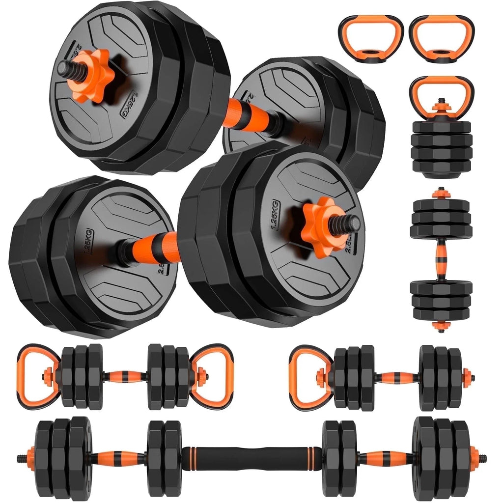 44Lb 4 - In - 1 Adjustable Dumbbells Set Free Weight Set with Connector Used as Barbell, Kettlebells, Push up Stand, Fitness Exercises for Home Gym Suitable Men/Women - Fix & Go44Lb 4 - In - 1 Adjustable Dumbbells Set Free Weight Set with Connector Used as Barbell, Kettlebells, Push up Stand, Fitness Exercises for Home Gym Suitable Men/WomenFix & Go