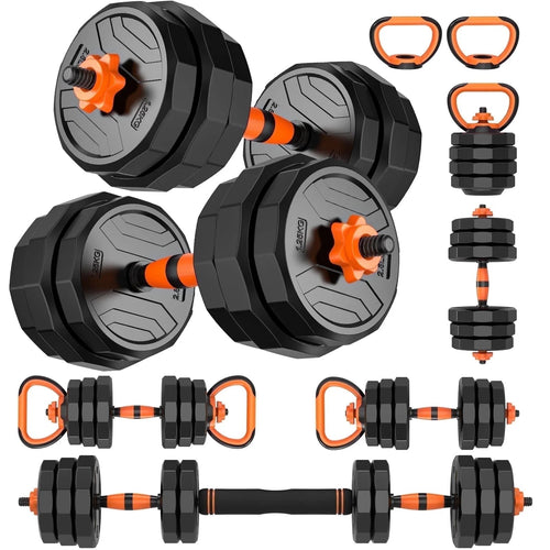 44Lb 4 - In - 1 Adjustable Dumbbells Set Free Weight Set with Connector Used as Barbell, Kettlebells, Push up Stand, Fitness Exercises for Home Gym Suitable Men/Women - Fix & Go44Lb 4 - In - 1 Adjustable Dumbbells Set Free Weight Set with Connector Used as Barbell, Kettlebells, Push up Stand, Fitness Exercises for Home Gym Suitable Men/WomenFix & Go