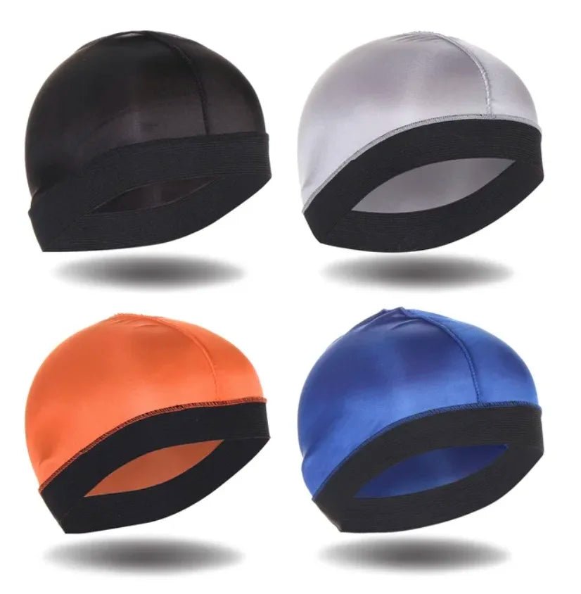 FATAON 4 PCS New Solid Color Wave Cap Men Soft Elastic Breathable Beanie Turban Hat Unisex Mode & AccessoiresFATAON