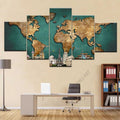 5 pièces mur Art carte du monde toile peinture carte bleue œuvre affiches modernes pour la décoration de la maison toile impression sans cadre Cuadros - FATAON5 pièces mur Art carte du monde toile peinture carte bleue œuvre affiches modernes pour la décoration de la maison toile impression sans cadre CuadrosSolutions MaisonFATAON