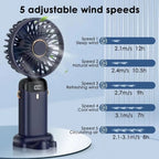 5000mAh Mini ventilateur portatif sans fil USB Rechargeable Portable affichage numérique support pour téléphone ventilateur 5 vitesses pliable cou ventilateurs suspendus - FATAON5000mAh Mini ventilateur portatif sans fil USB Rechargeable Portable affichage numérique support pour téléphone ventilateur 5 vitesses pliable cou ventilateurs suspendusTechnologie PortableFATAON
