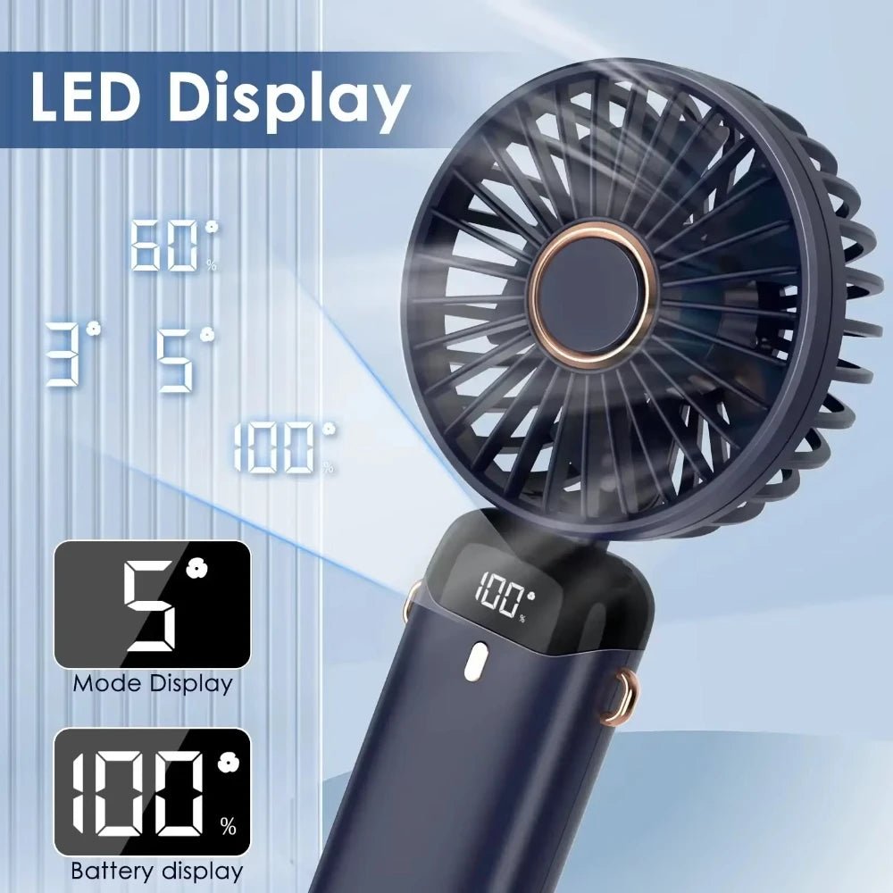 5000mAh Mini ventilateur portatif sans fil USB Rechargeable Portable affichage numérique support pour téléphone ventilateur 5 vitesses pliable cou ventilateurs suspendus - FATAON5000mAh Mini ventilateur portatif sans fil USB Rechargeable Portable affichage numérique support pour téléphone ventilateur 5 vitesses pliable cou ventilateurs suspendusTechnologie PortableFATAON