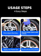 500ml/100ml Black Wet Look Tire Shine Dressing - Revitalisant pour pneus effet mouillé brillant, pour pneus, vinyle et plastique - FATAON500ml/100ml Black Wet Look Tire Shine Dressing - Revitalisant pour pneus effet mouillé brillant, pour pneus, vinyle et plastiqueAccessoire AutoFATAON