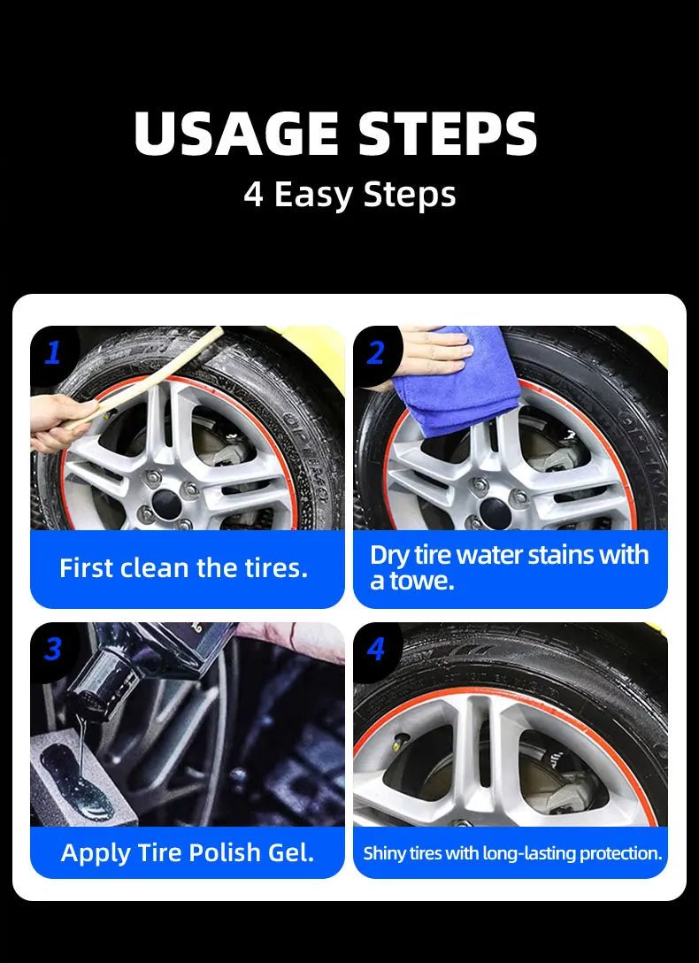 500ml/100ml Black Wet Look Tire Shine Dressing - Revitalisant pour pneus effet mouillé brillant, pour pneus, vinyle et plastique - FATAON500ml/100ml Black Wet Look Tire Shine Dressing - Revitalisant pour pneus effet mouillé brillant, pour pneus, vinyle et plastiqueAccessoire AutoFATAON
