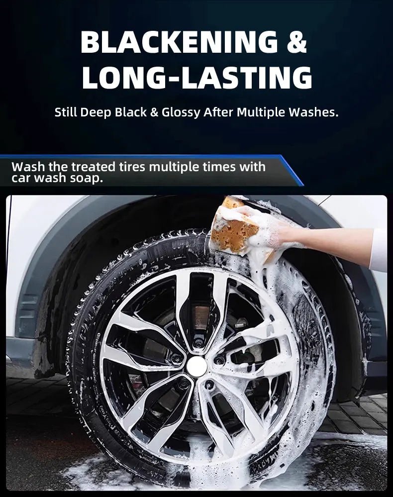 500ml/100ml Black Wet Look Tire Shine Dressing - Revitalisant pour pneus effet mouillé brillant, pour pneus, vinyle et plastique - FATAON500ml/100ml Black Wet Look Tire Shine Dressing - Revitalisant pour pneus effet mouillé brillant, pour pneus, vinyle et plastiqueAccessoire AutoFATAON