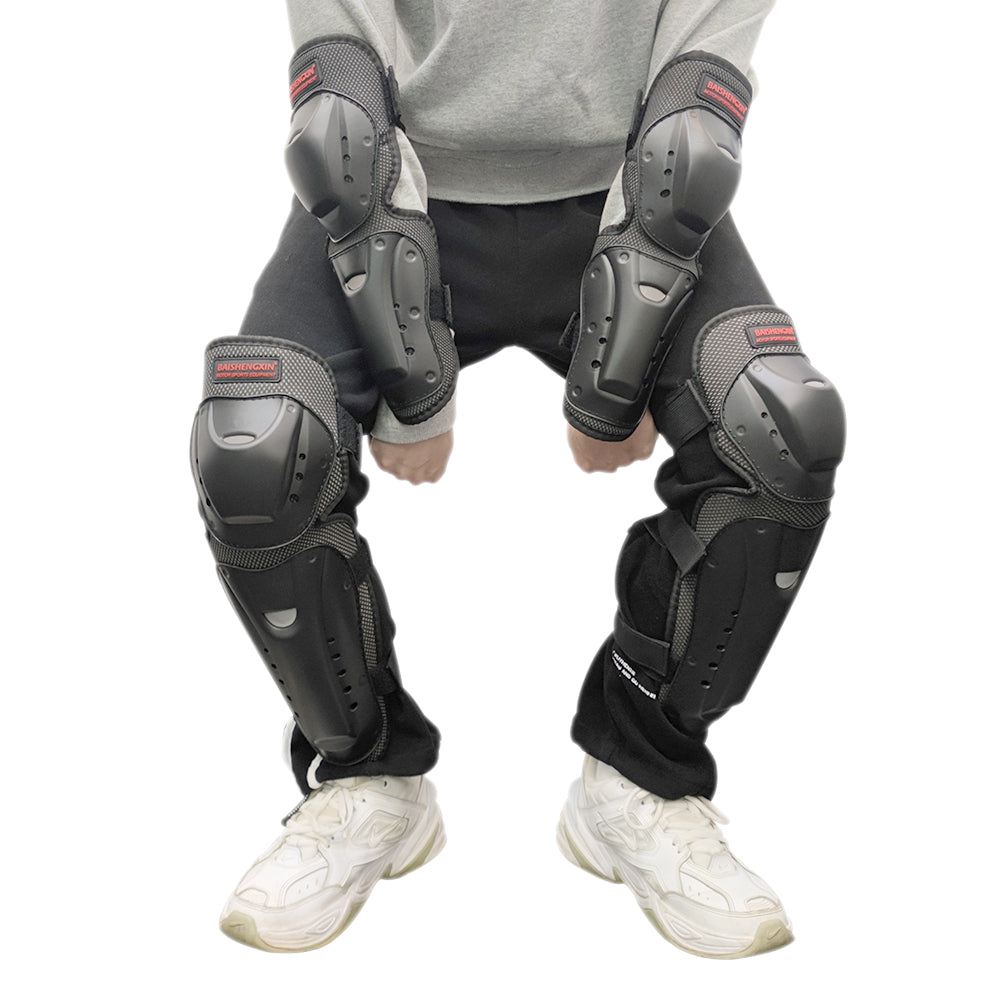 Accessoires de moto, équipement de protection d'équitation, 4 pièces/ensemble, genouillères et coudières, protections de patinage pour Motocross