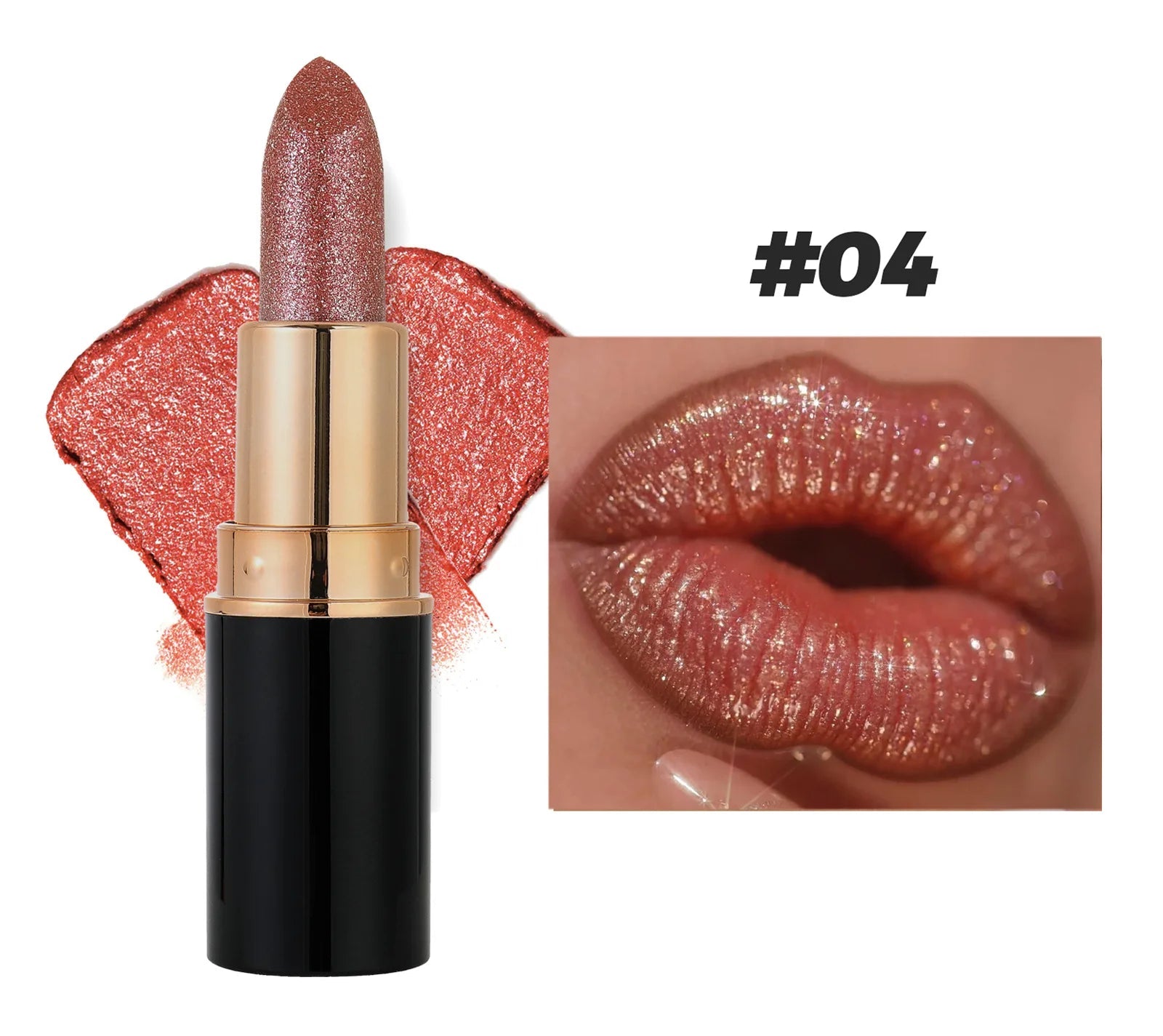 6 Colors Glitter Lipstick Waterproof Lasting Diamond Pearlescent Metallic Lipstick Pink Red Lip Gloss Women Lips Makeup Cosmetic - Fix & Go6 Colors Glitter Lipstick Waterproof Lasting Diamond Pearlescent Metallic Lipstick Pink Red Lip Gloss Women Lips Makeup CosmeticFix & Go