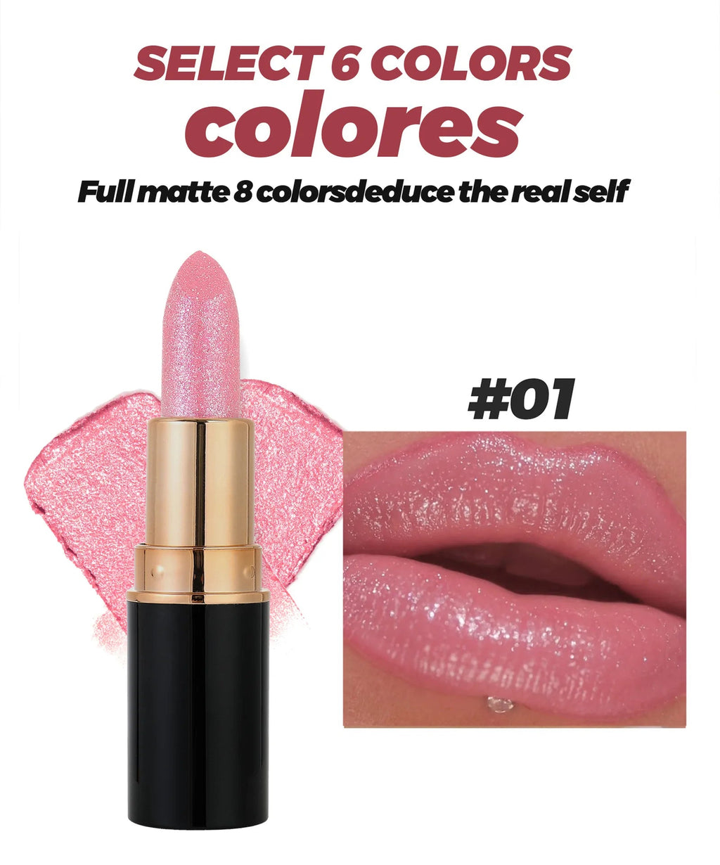 6 Colors Glitter Lipstick Waterproof Lasting Diamond Pearlescent Metallic Lipstick Pink Red Lip Gloss Women Lips Makeup Cosmetic - Fix & Go6 Colors Glitter Lipstick Waterproof Lasting Diamond Pearlescent Metallic Lipstick Pink Red Lip Gloss Women Lips Makeup CosmeticFix & Go