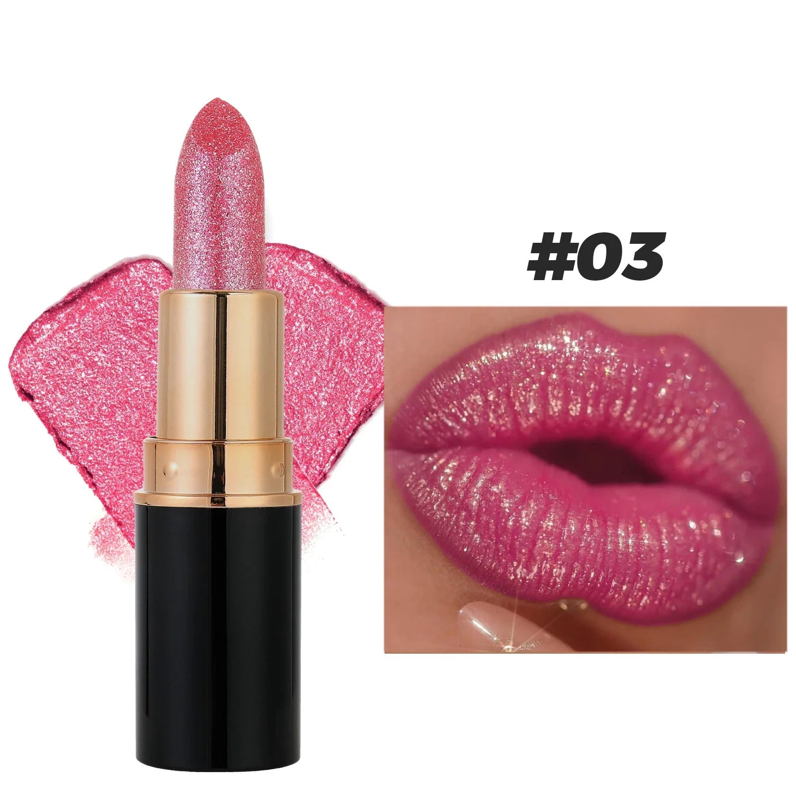 6 Colors Glitter Lipstick Waterproof Lasting Diamond Pearlescent Metallic Lipstick Pink Red Lip Gloss Women Lips Makeup Cosmetic - Fix & Go6 Colors Glitter Lipstick Waterproof Lasting Diamond Pearlescent Metallic Lipstick Pink Red Lip Gloss Women Lips Makeup CosmeticFix & Go