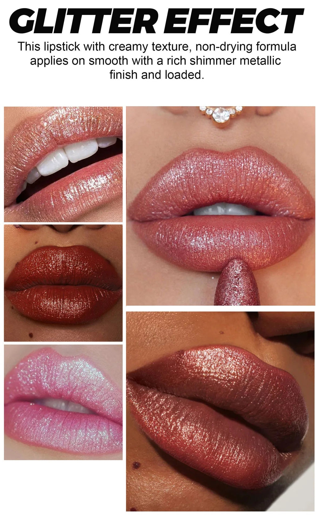 6 Colors Glitter Lipstick Waterproof Lasting Diamond Pearlescent Metallic Lipstick Pink Red Lip Gloss Women Lips Makeup Cosmetic - Fix & Go6 Colors Glitter Lipstick Waterproof Lasting Diamond Pearlescent Metallic Lipstick Pink Red Lip Gloss Women Lips Makeup CosmeticFix & Go