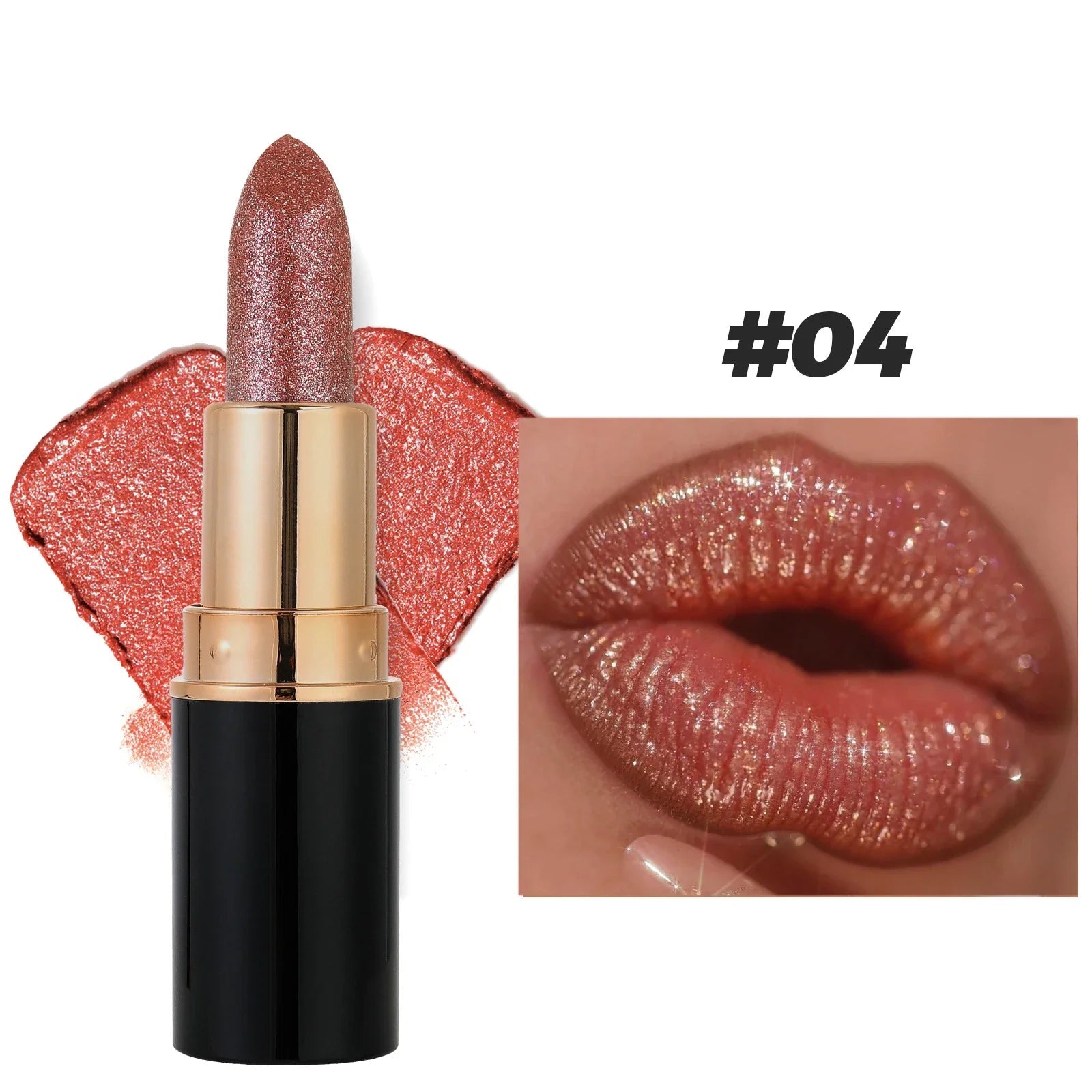 6 Colors Glitter Lipstick Waterproof Lasting Diamond Pearlescent Metallic Lipstick Pink Red Lip Gloss Women Lips Makeup Cosmetic - Fix & Go6 Colors Glitter Lipstick Waterproof Lasting Diamond Pearlescent Metallic Lipstick Pink Red Lip Gloss Women Lips Makeup CosmeticFix & Go