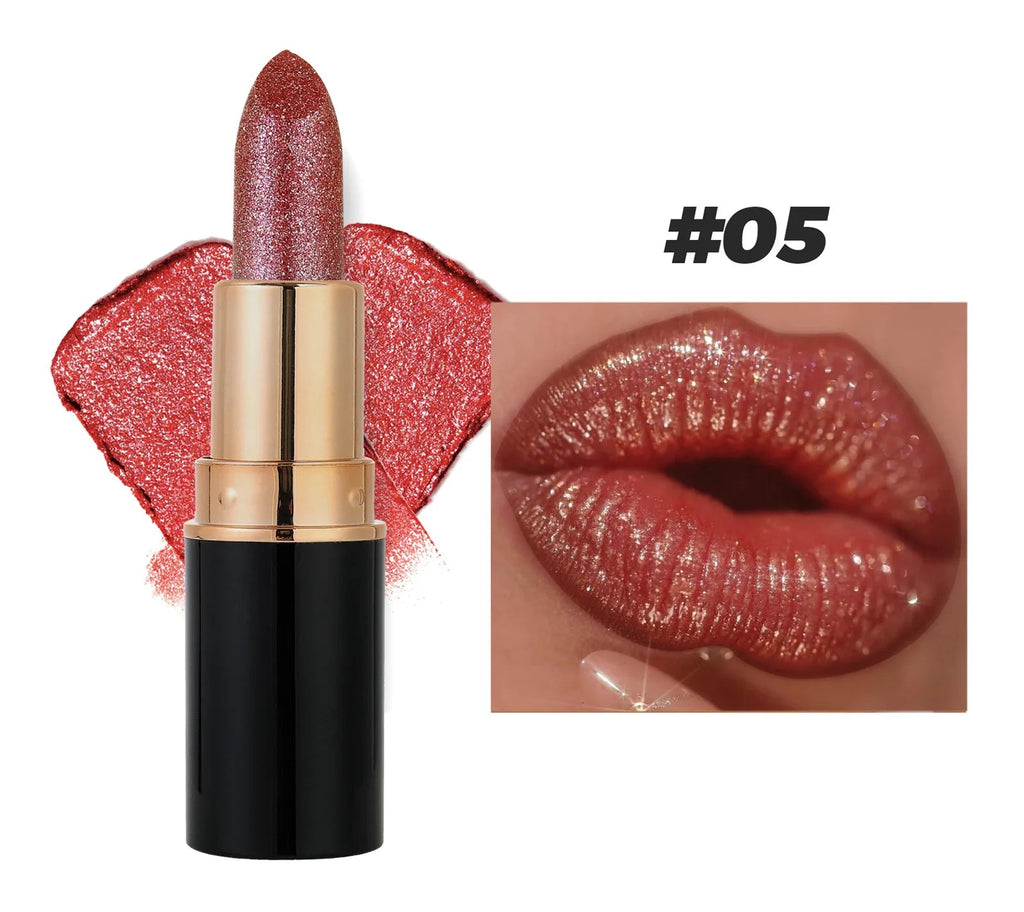 6 Colors Glitter Lipstick Waterproof Lasting Diamond Pearlescent Metallic Lipstick Pink Red Lip Gloss Women Lips Makeup Cosmetic - Fix & Go6 Colors Glitter Lipstick Waterproof Lasting Diamond Pearlescent Metallic Lipstick Pink Red Lip Gloss Women Lips Makeup CosmeticFix & Go