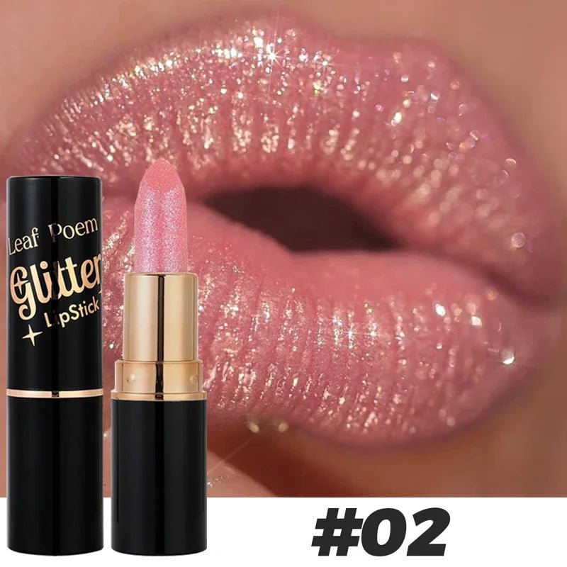 6 Colors Glitter Lipstick Waterproof Lasting Diamond Pearlescent Metallic Lipstick Pink Red Lip Gloss Women Lips Makeup Cosmetic - Fix & Go6 Colors Glitter Lipstick Waterproof Lasting Diamond Pearlescent Metallic Lipstick Pink Red Lip Gloss Women Lips Makeup CosmeticFix & Go