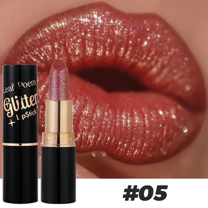 6 Colors Glitter Lipstick Waterproof Lasting Diamond Pearlescent Metallic Lipstick Pink Red Lip Gloss Women Lips Makeup Cosmetic - Fix & Go6 Colors Glitter Lipstick Waterproof Lasting Diamond Pearlescent Metallic Lipstick Pink Red Lip Gloss Women Lips Makeup CosmeticFix & Go