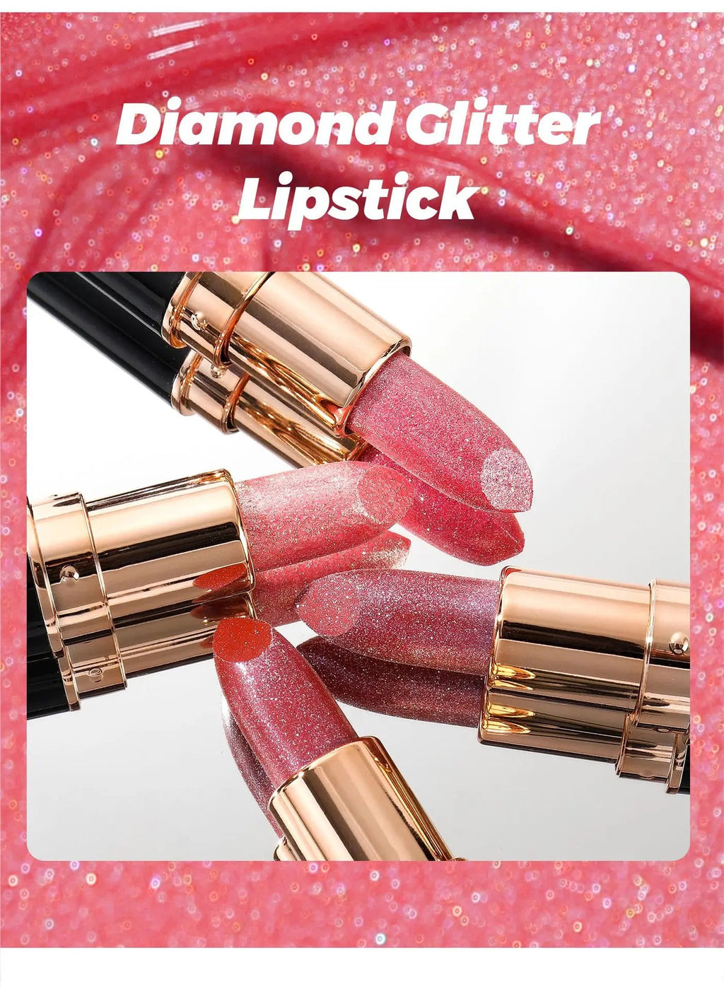 6 Colors Glitter Lipstick Waterproof Lasting Diamond Pearlescent Metallic Lipstick Pink Red Lip Gloss Women Lips Makeup Cosmetic - Fix & Go6 Colors Glitter Lipstick Waterproof Lasting Diamond Pearlescent Metallic Lipstick Pink Red Lip Gloss Women Lips Makeup CosmeticFix & Go