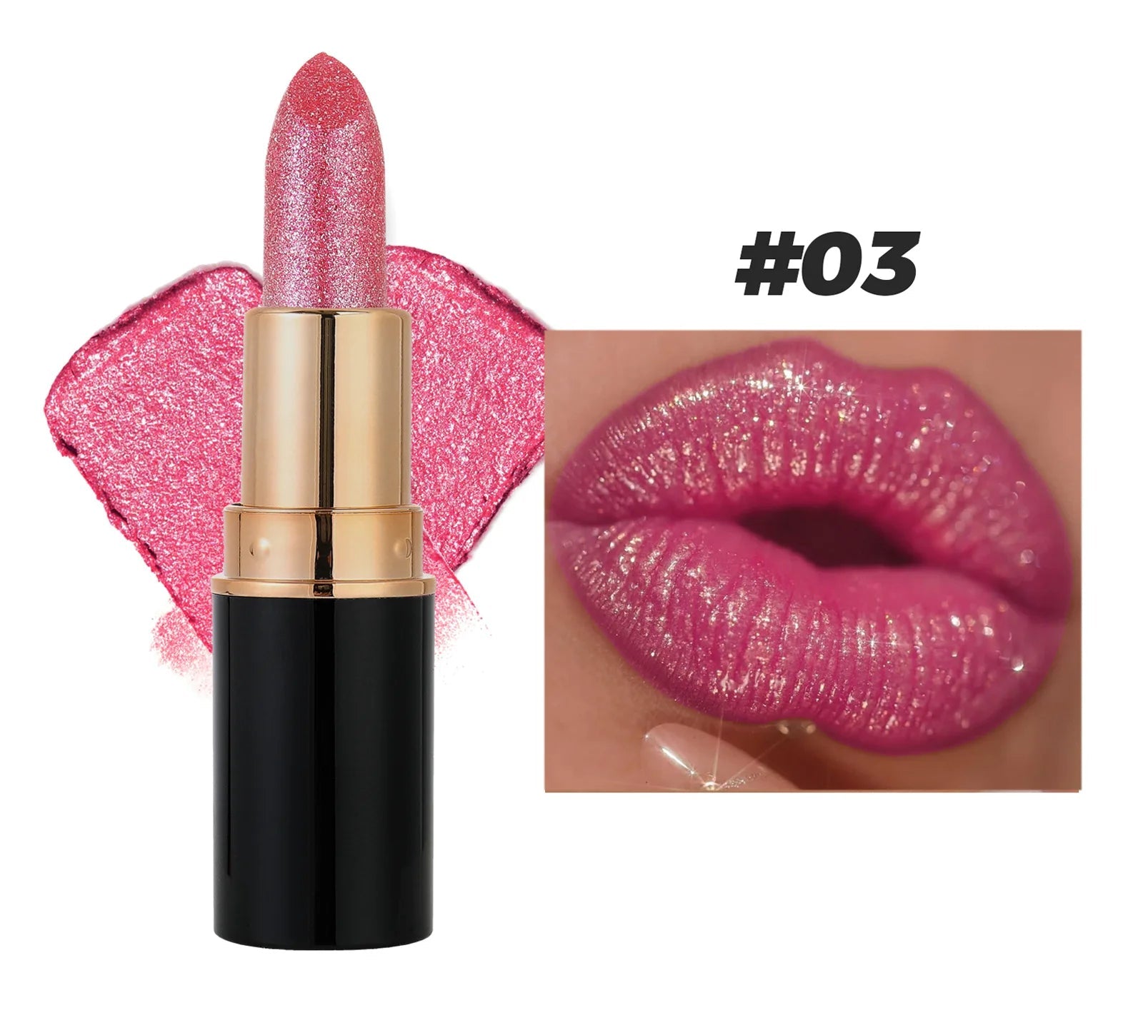 6 Colors Glitter Lipstick Waterproof Lasting Diamond Pearlescent Metallic Lipstick Pink Red Lip Gloss Women Lips Makeup Cosmetic - Fix & Go6 Colors Glitter Lipstick Waterproof Lasting Diamond Pearlescent Metallic Lipstick Pink Red Lip Gloss Women Lips Makeup CosmeticFix & Go