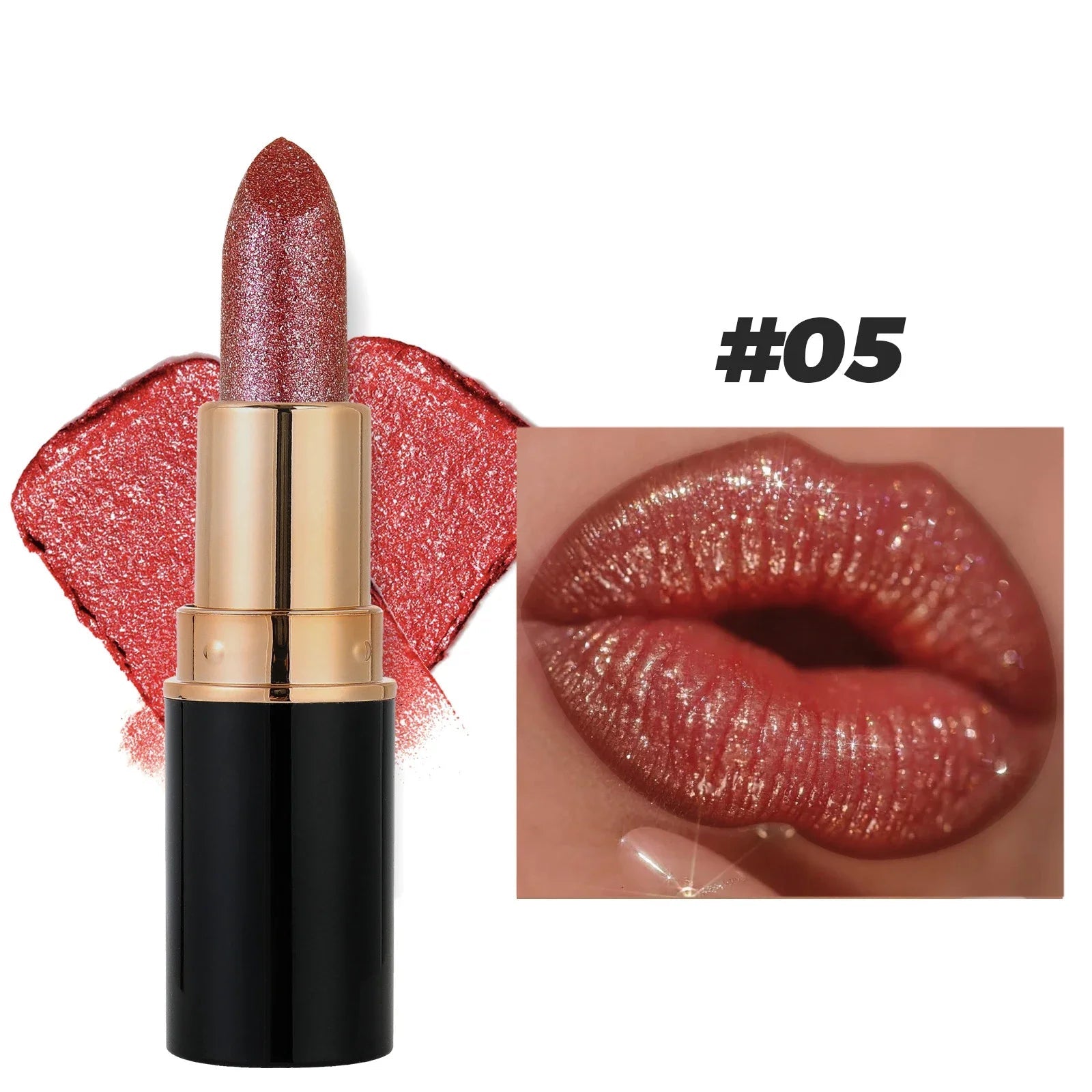 6 Colors Glitter Lipstick Waterproof Lasting Diamond Pearlescent Metallic Lipstick Pink Red Lip Gloss Women Lips Makeup Cosmetic - Fix & Go6 Colors Glitter Lipstick Waterproof Lasting Diamond Pearlescent Metallic Lipstick Pink Red Lip Gloss Women Lips Makeup CosmeticFix & Go