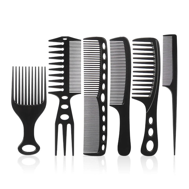 6 pièces nouveau style coiffure hommes femmes Salon de beauté cheveux coiffure brosse noire peignes brosse à cheveux - FATAON6 pièces nouveau style coiffure hommes femmes Salon de beauté cheveux coiffure brosse noire peignes brosse à cheveuxBeauté HommeFATAON