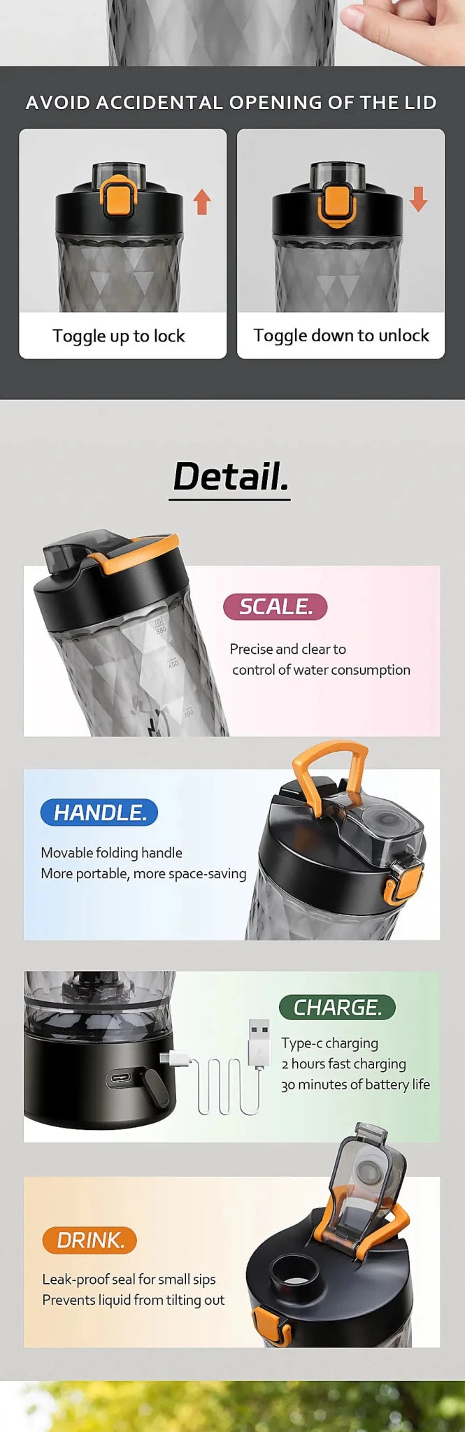 650ml Electric Protein Powder Mixing Cup Automatic Shaker Bottle Mixer Shake Bottle Milk Coffee Blender Kettle fro Gym Outdoor - Fix & Go650ml Electric Protein Powder Mixing Cup Automatic Shaker Bottle Mixer Shake Bottle Milk Coffee Blender Kettle fro Gym OutdoorFitness & SportFix & Go