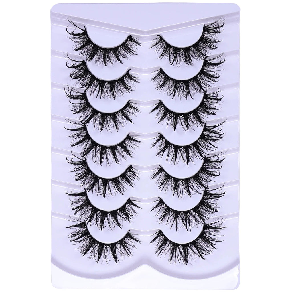 7 Pairs Fashionable Wet - Style False Eyelashes Set - D Curl Doll/Cat Eye/Anime/Cosplay Look,For Special Occasions and Daily Wear - Fix & Go7 Pairs Fashionable Wet - Style False Eyelashes Set - D Curl Doll/Cat Eye/Anime/Cosplay Look,For Special Occasions and Daily WearFix & Go