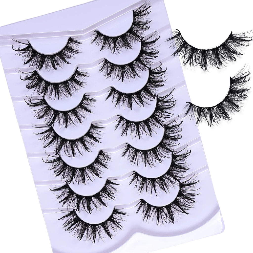 7 Pairs Fashionable Wet - Style False Eyelashes Set - D Curl Doll/Cat Eye/Anime/Cosplay Look,For Special Occasions and Daily Wear - Fix & Go7 Pairs Fashionable Wet - Style False Eyelashes Set - D Curl Doll/Cat Eye/Anime/Cosplay Look,For Special Occasions and Daily WearFix & Go
