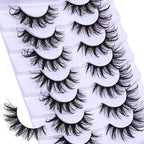 7 Pairs Fashionable Wet - Style False Eyelashes Set - D Curl Doll/Cat Eye/Anime/Cosplay Look,For Special Occasions and Daily Wear - Fix & Go7 Pairs Fashionable Wet - Style False Eyelashes Set - D Curl Doll/Cat Eye/Anime/Cosplay Look,For Special Occasions and Daily WearFix & Go