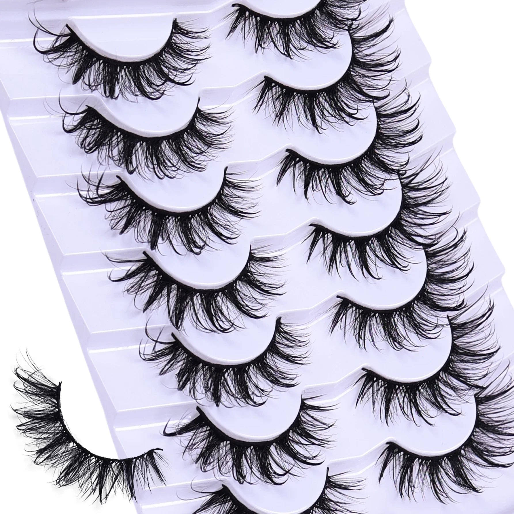 7 Pairs Fashionable Wet - Style False Eyelashes Set - D Curl Doll/Cat Eye/Anime/Cosplay Look,For Special Occasions and Daily Wear - Fix & Go7 Pairs Fashionable Wet - Style False Eyelashes Set - D Curl Doll/Cat Eye/Anime/Cosplay Look,For Special Occasions and Daily WearFix & Go