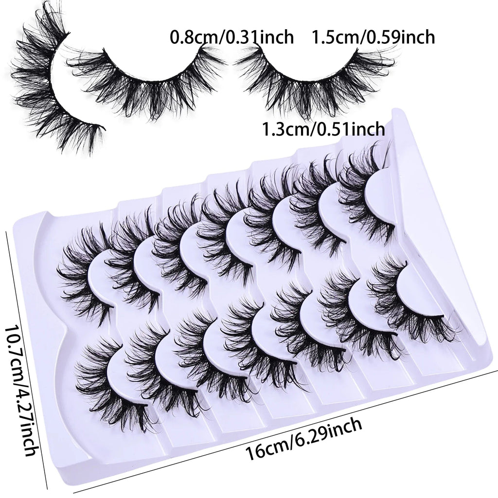 7 Pairs Fashionable Wet - Style False Eyelashes Set - D Curl Doll/Cat Eye/Anime/Cosplay Look,For Special Occasions and Daily Wear - Fix & Go7 Pairs Fashionable Wet - Style False Eyelashes Set - D Curl Doll/Cat Eye/Anime/Cosplay Look,For Special Occasions and Daily WearFix & Go