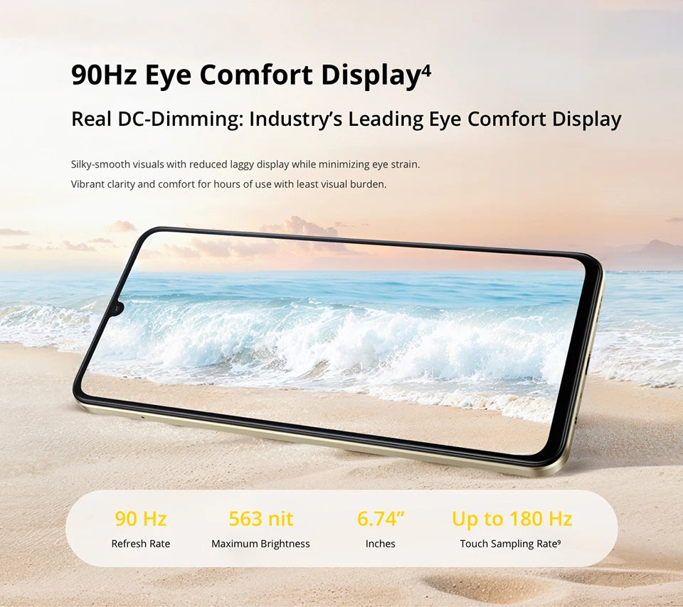 Smartphone Realme Note 70T AI, version mondiale, écran 6,75 pouces 90 Hz, batterie 6000 mAh, appareil photo AI 13 MP, chipset octa-core, IP54